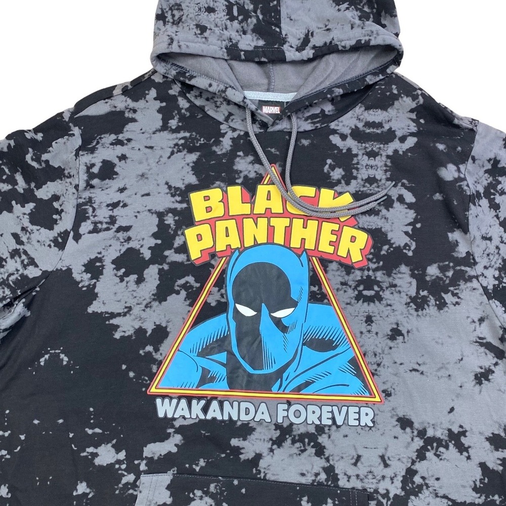 Marvel Black Panther Hoodie Men's XXL Wakanda Forever Collector W/ Pouch Pocket - Picture 2 of 7